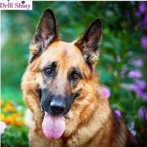 Animal,Diamond Painting,German Shepherd Dog,Full,Diamond Embroidery,5D,DIY,square Rhinestone,Needlework,Cross Stitch,Decoration