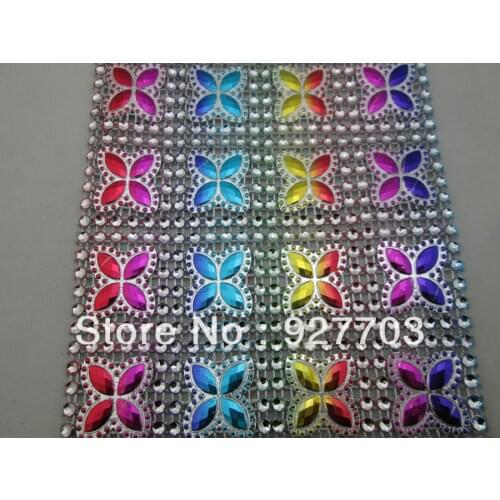 1 Yard 4 Colors Butterfly Sparkle Rhinestone Crystal Diamond Mesh Wrap Roll Ribbon