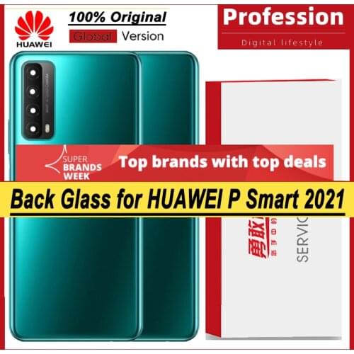 100% Original for Huawei P Smart 2021 Back Battery Cover Housing Door Panel Case Battery Cover with Camera Lens