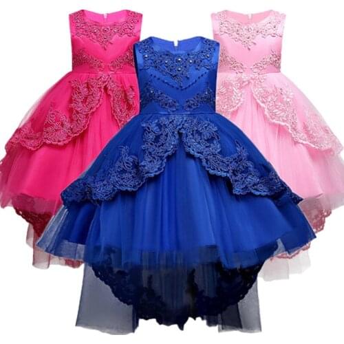 2021 Summer Kids Formal Dress For Girls Clothes Flower Pageant Birthday Party Princess Dress Girl Clothes 3-14 years