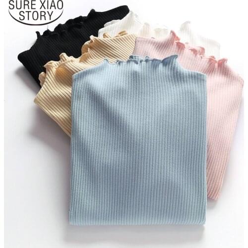 2021 Long Sleeve Shirt Mesh Top Poleras De Mujer Moda Women Shirt Women Cotton T-shirt Women Tops Casual Tee T Shirt 6268 50