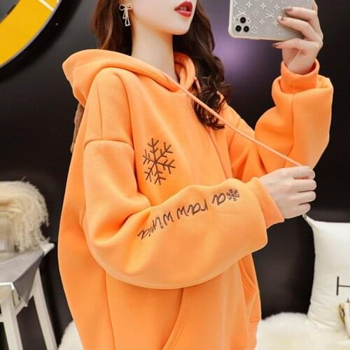 #2655 Winter Women Hoodies Sweatshirts Ladies Large Size Long Sleeve Loose Cotton Sweatshirt Women Plus Size Hooded Tops Female