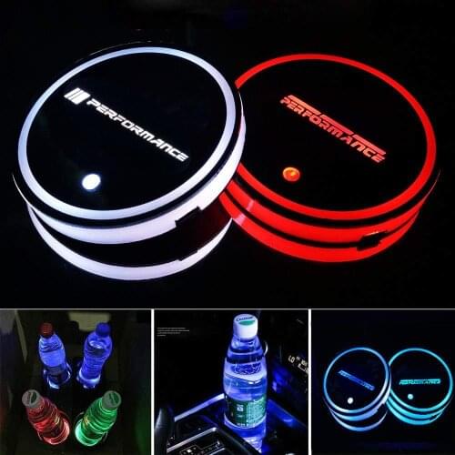 2X Led BMW M Logo Colorful Water Coaster Cup Light UBS Car Atmosphere Light FOR BMW E46 E39 E90 E91 E60 E36 E92 E30 E34 E70 E87