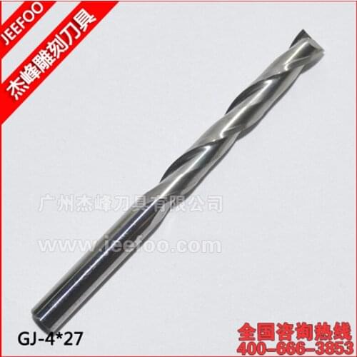 4*27mm 2 Flutes Spiral End Mill, Tungsten Steel Carbide Engraving Bits, Engraving Carving Tools Machine
