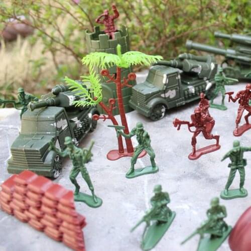 500pcs Plastic Army Base Playset & 4cm Soldier Army Men Figures World War II Toy Kids Toys