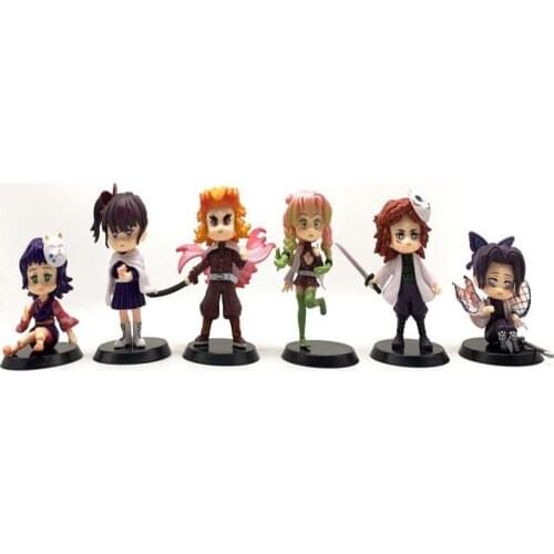 6pcs 7cm Demon Slayer Figures Tsuyuri Kanawo Kochou Shinobu Rengoku Kyoujurou Kanroji Mitsuri Sabito Anime Model Toys