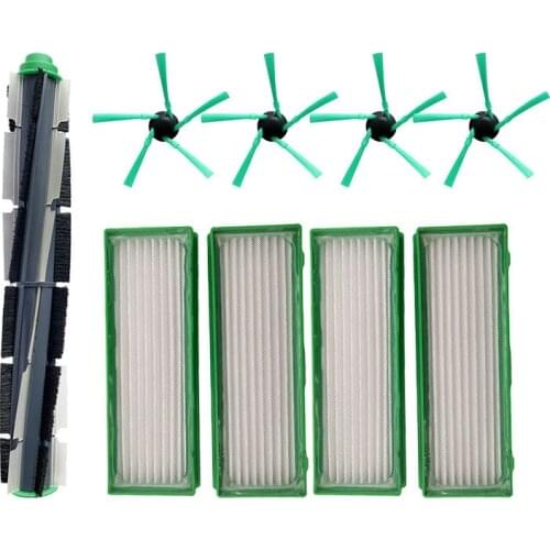 AD-Replacement Kit for Vorwerk Kobold VR200 VR300 Vacuum Cleaner Spare Parts Main Roller Brush Spin Brush and Hepa Filter