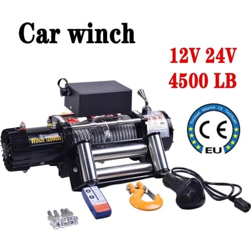 Electric Car Winch 4500lb Load Capacity Car Auto Lift Winch With Control System Remote Control Car Accessories