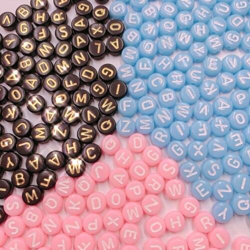 500pcs/bag Random Alphabet Letters Beads Acrylic 4x7mm Loose Spacer Beads For Jewelry Making Diy Bracelet Necklace Findings