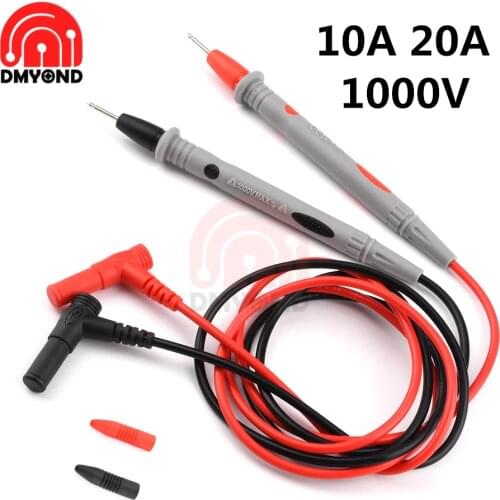 1Pair Digital Thin Tip Needle Multimeter 1000V 10A 20A Multi Meter Test Lead Probe Wire Pen Cable Multimeter Tester Universal