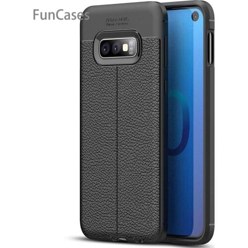 For Samsung Galaxy S10 S10 Plus Silicone Shockproof Case Cover Luxury Leather Litchi Pattern Soft TPU Case for Galaxy S10 Lite