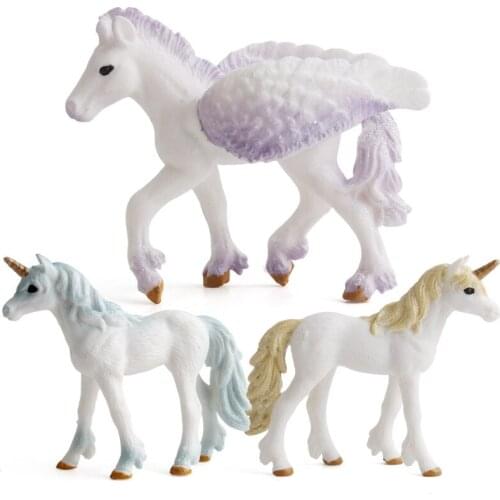 Action&Toy Figures 3 Styles Unicorn European Myths And Legends Toys Plastic Doll Animal Collectible Model Furnishing Toy Gift