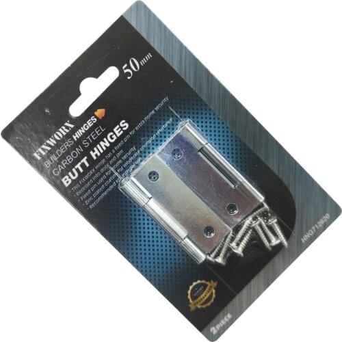 FIXWORK Carbon Steel Zinc Plated folding Butt Hinges Silver Tone Home Furniture Hardware Door Hinge