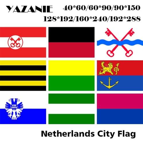 YAZANIE Netherlands City Flags Leiden Nijmegen Leiderdorp Schiedam Hague Venlo Arnhem Print Dutch Holland Flags and Banners
