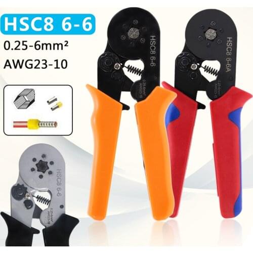 HSC8 6-6B HSC8 6-6A with 2340pcs Box MINI-TYPE SELF-ADJUSTABLE CRIMPING PLIER 0.25-6mm Terminals Crimping Tools Multi HSC8 6-6