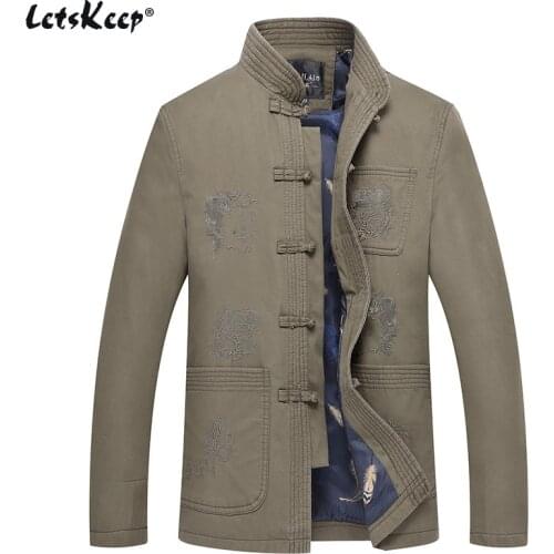 LetsKeep 2018 chinese traditional men clothing chinese tang suit top for men dragon embroidery jacket plus size L-4XL , MA465