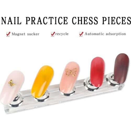 Magnetic Holder Training Display Crystal Alloy Showing Shelf Tools False Nail Tip Stand Nail Art Apply Practice Home Manicure