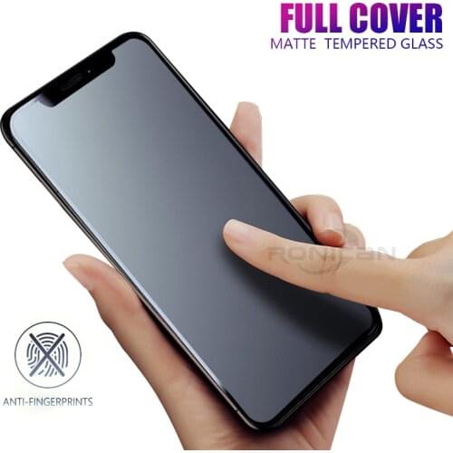 RONICAN Full Cover Matte Glass For iPhone 12 11 Pro xs Max Screen Protector Tempered for iPhone 12 Mini XR 6 6s 7 8 Plus glass