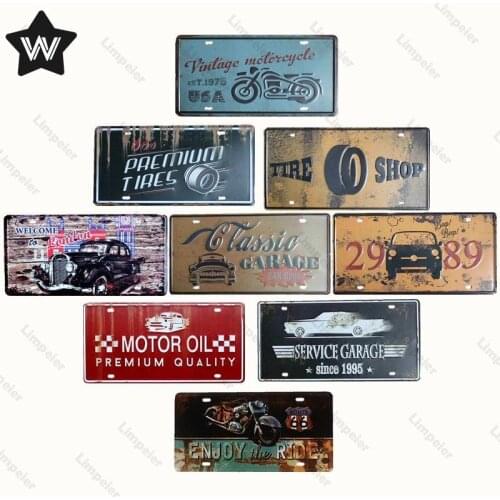 Motorcycle Metal Tin Sign Vintage License Plate Tin Plaque Retro Style Metal Poster Tinplate Wall Stickers Metal Sign Club Decor