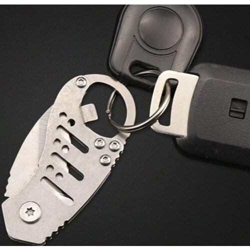 Mini Retro Knife Outdoors EDC Survival Tool Pocket Folding Stonewash Keychain