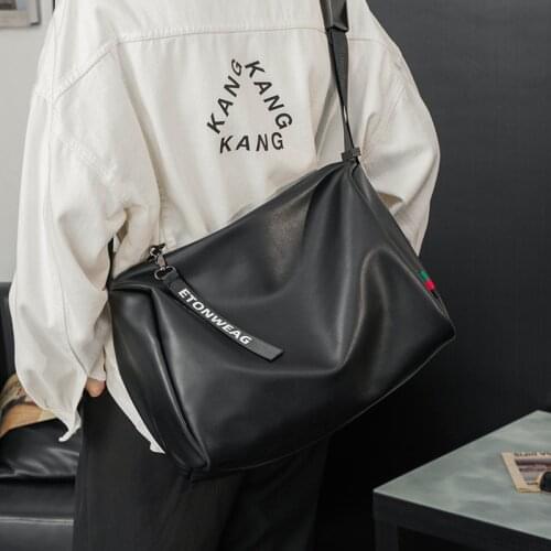 Fashion Designer Handbags Mens Messenger Bag Large Capacity Shoulder Crossbody Bags for Men Soft Leather Travel Bag Man Black