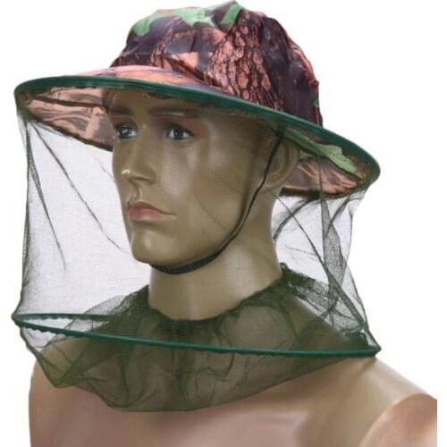Mosquito Net Fishing Hat Bee Outdoor Camouflage Mosquito Net Fishing Hat Bee keeping Insects Prevention Cap Head Cover