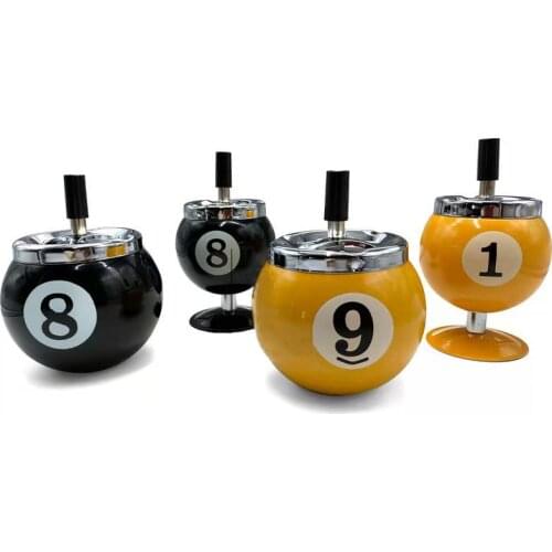 Stainless Steel Cigarette Ashtray Creative Push Down Snooker Balls Smooking Ashtray Billiards ( Numbers are Random Delivery )