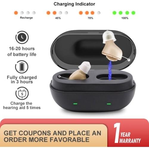 Rechargeable Hearing Aids 7 channels Wireless Headphones Speaker Amplifier Digital Invisible Ears Adjustment Tools High Quality