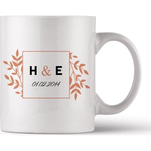Personalized Love initials Porcelain Mug Coffee And Tea Cup Professional Design Gifts