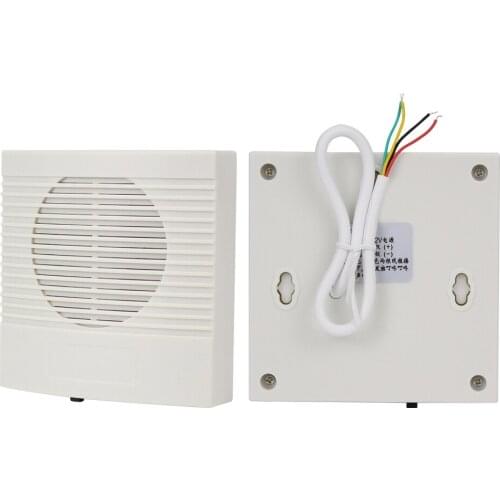 12VDC Wired Doorbell with 4 Wires White ABS Plastic Fireproof Door Bell Dingdong Chime 3 Ringtones Musical for Access Control