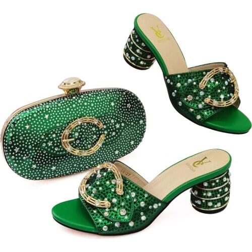 Decorate with Flowers Sandals High Quality Heels Italian Women Shoes and Bag to Math INS New Coming For Party