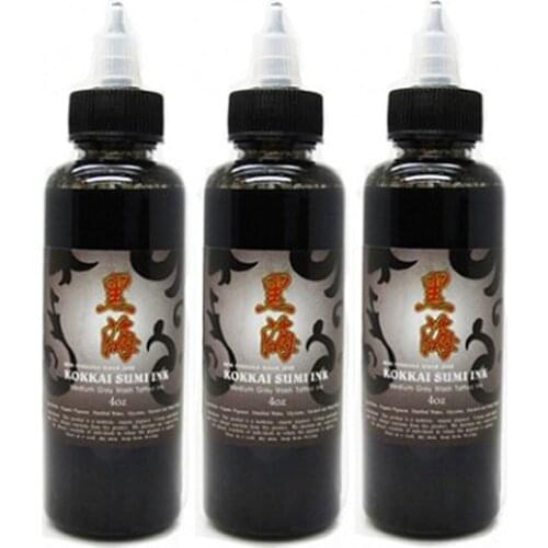 Kokkai Sumi Gray wash tattoo Ink (3 Bottles)