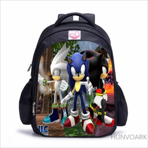 16 Inch SONIC RACING Children School Bags Orthopedic Backpack Kids School Boys Girls Mochila Infantil Catoon Bags
