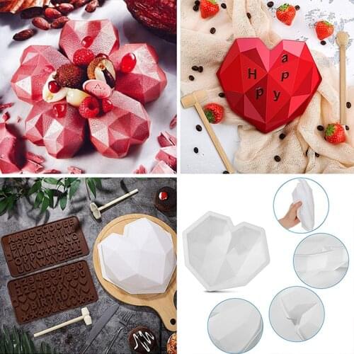 Valentines Day Lover Heart Mold Chocolate Cake Silicone Letter Surprise Candy