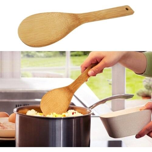 Stylish Kitchen New Bamboo Rice Spoon Spatula Wooden Utensils Cooking Spoon Tools Practical Tableware Healthy Rice Shovel A40
