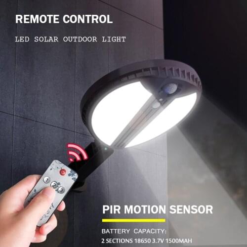 LED Solar Street Lights PIR Motion Sensor Remote Control Round Wall Lamp Adjustable Brightness Garden Decoration And Verandas