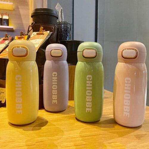 400ML Thermos Bottle Water Bottle Safety Lock Direct Drinking Stainless Steel Outdoor Sport Camping Vacuum Bottle for Children