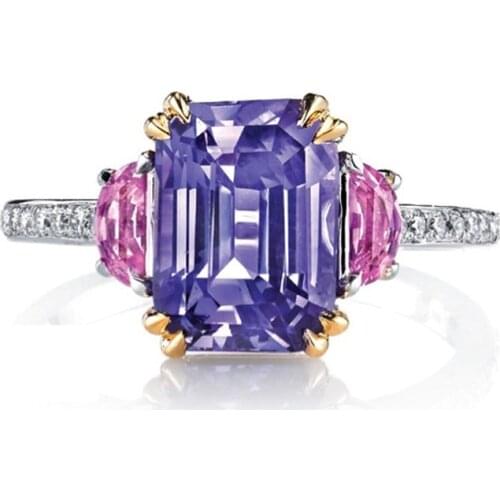 Stunning Pincess Ring 925 Sterling silver Crystal cz Promise Wedding Band Rings for Women Bridal Party Jewelry Gift