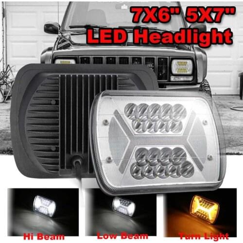 1PCS 500w Led Light Spot Flood Beam 7 Inch Truck Headlight Turn Signal X Type 6000K 50000LM Super Bright Headlight