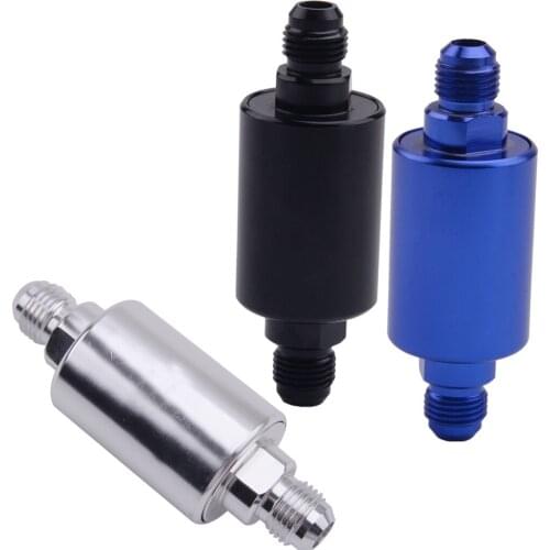 1pcs AN6 6AN Universal Billet Inline Fuel Filter High Flow 100 Micron Cleanable Aluminum Alloy fit for Most cars