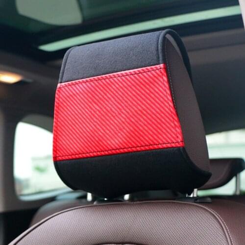 1PCS Carbon Fiber car headrest cover fit for MERCEDES BENZ W203 W204 W205 C260 E300 GLC GLE