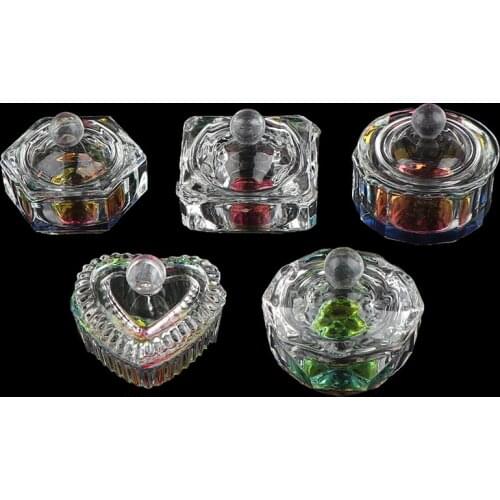 1Pc Crystal Glass Cup Nail Liquid Container Mini Bowl Dappen Dish Holder Nail Art Tool Kit