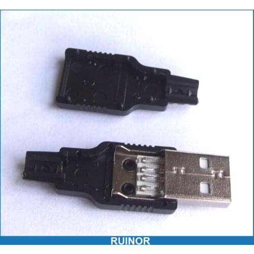 10set 2.0 USB 4 Pin Male USB Plug Type-A A Connector Jack USB Socket Cables DIY