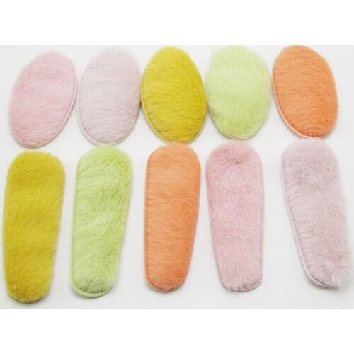 10pcs/lot felt fur padded applique snap clip cover for bb clip hair accessories