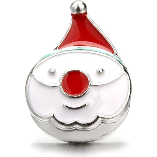 10pcs/lot New Arrival 18mm Metal Snap Jewelry Christmas Snowman Snap Buttons for Women fit 18mm Snap Button Bracelet Necklace