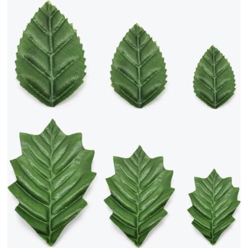 100Pcs Green leaf artificial flower wedding home decoration wreath rose leaf decoration craft fake flower