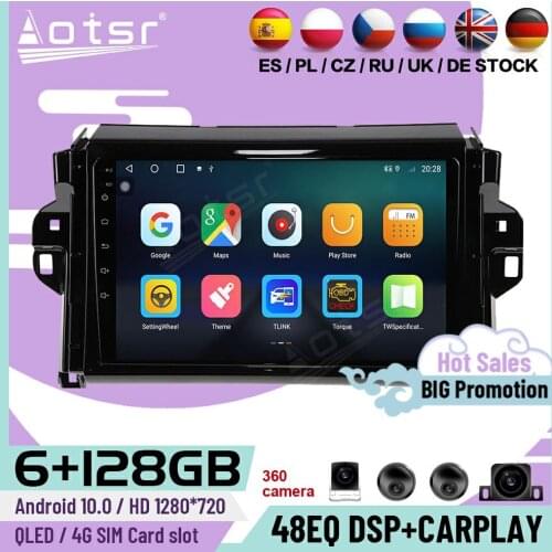 128G Carplay Multimedia Android 10 Player For Toyota Hilux 2015 2016 2017 2018 GPS Navigation Car Radio Video Receiver Head Unit
