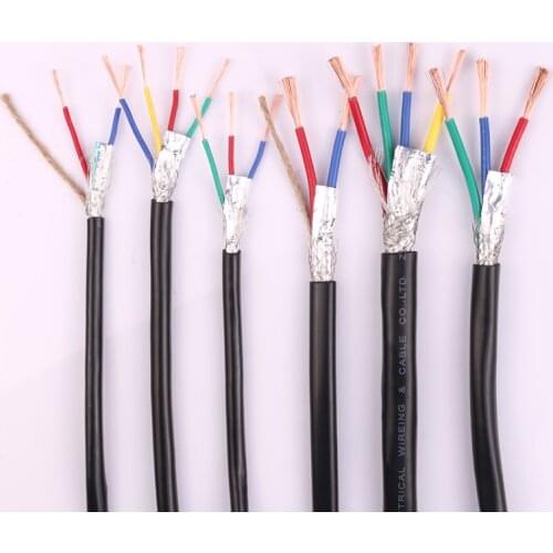 5M Copper RVVP Shielded Audio Electrical Wires Signal Control Line 2 Cores 3 Cores 4 Cores 5 Cores 0.3/0.5/0.75/1/1.5/2.5 mm
