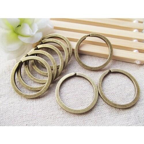 50pcs Large 30mm Good Silver tone/Antique Bronze Two Circle Key Chain Ring Connector Pendant Charm Finding,DIY Accessory
