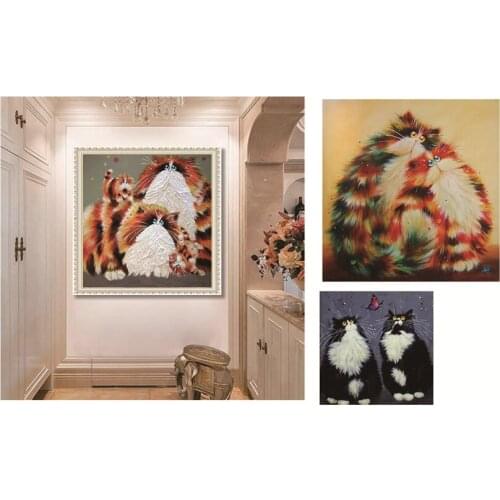 5D DIY Diamond Painting Full Square Scenery Rhinestones Pictures Diamond Embroidery Sale Landscape Diamond Persian cat